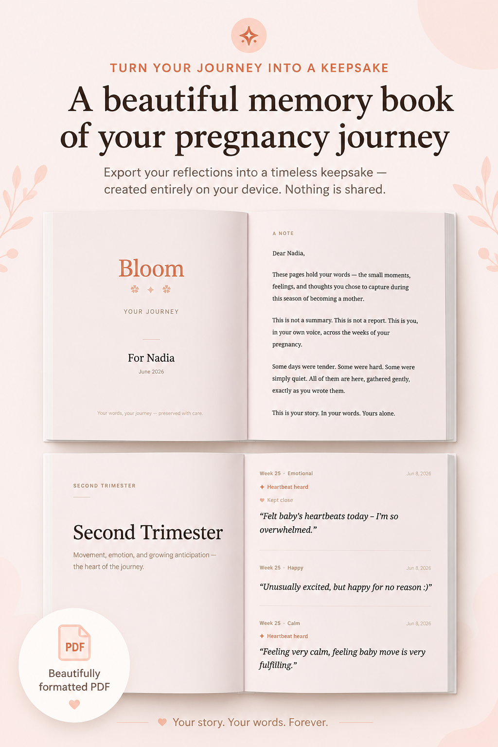 Bloom keepsake book